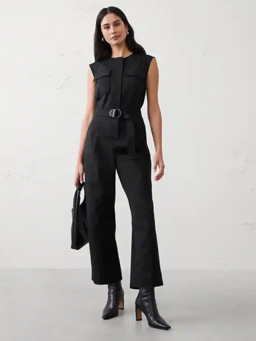 Banana Republic Utility Sateen Jumpsuit, Black 10